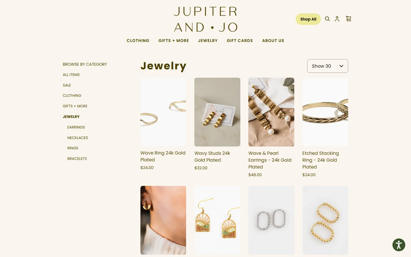 Captured website of Jupiter & Jo