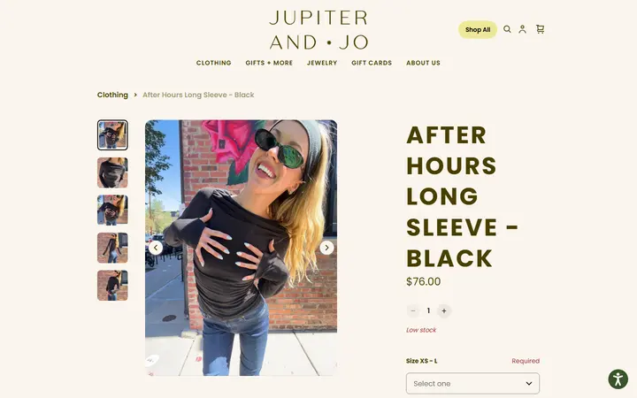 /product/after-hours-long-sleeve-black/6EBKWK2LNTCENHI7AUWJATJS — Jupiter & Jo