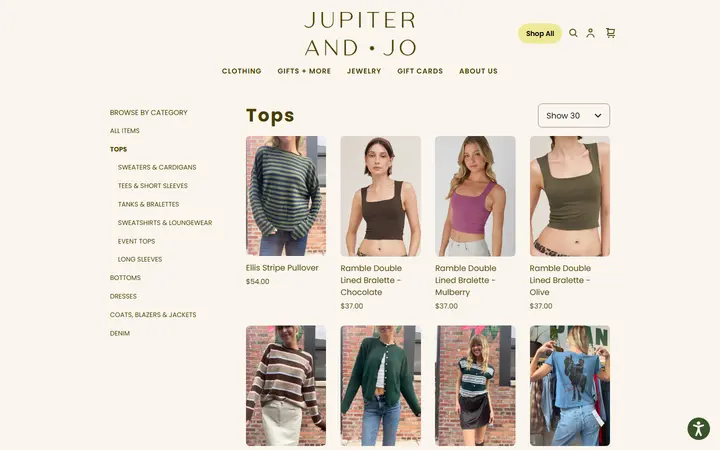 /shop/tops/PR5HY2XVD3UIKUASBA3KTVWO — Jupiter & Jo