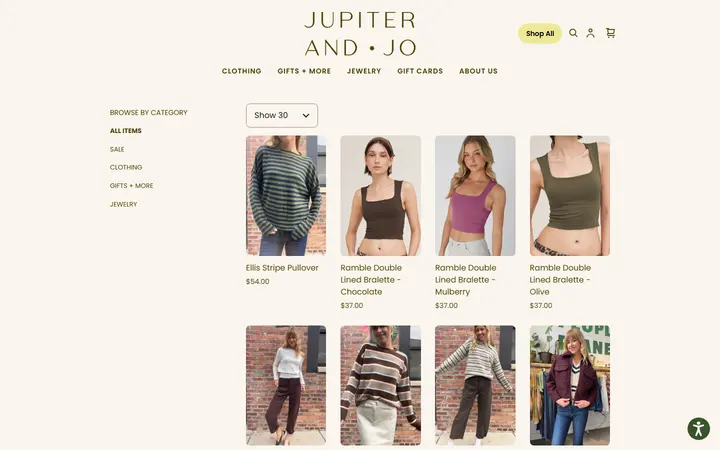 /s/shop — Jupiter & Jo