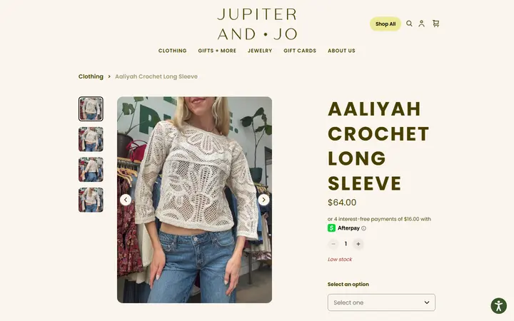/product/aaliyah-crochet-long-sleeve/I64FTTQ5XZMI7IHPDHZDJFHR — Jupiter & Jo