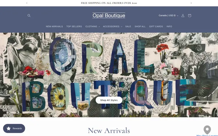 Website of Opal Boutique