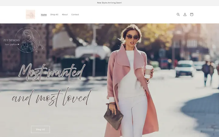Website of Fly Designs Boutique