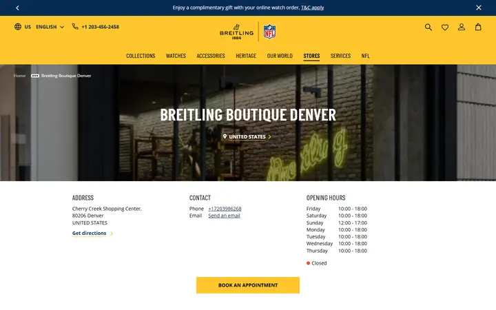 Website of Breitling Boutique