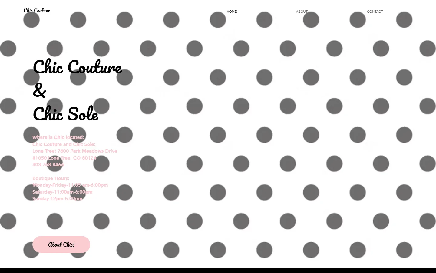 Captured website of Chic Couture