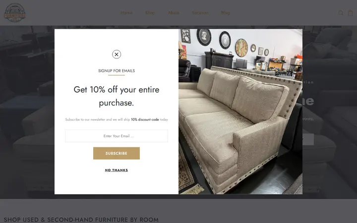 Website of Furniture Guys Boutique