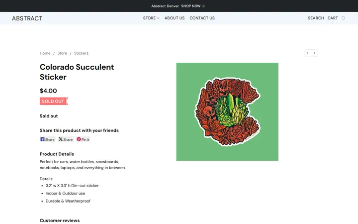 /products/Colorado-Succulent-Sticker-p665540653 — Abstract Denver