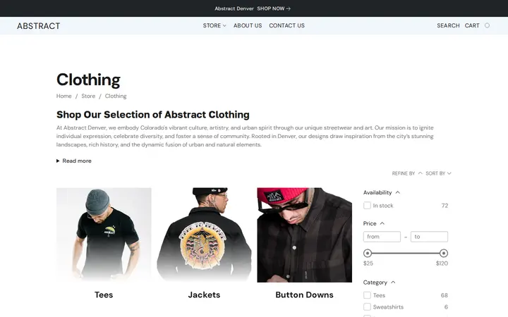 /products/Clothing-c169476482 — Abstract Denver