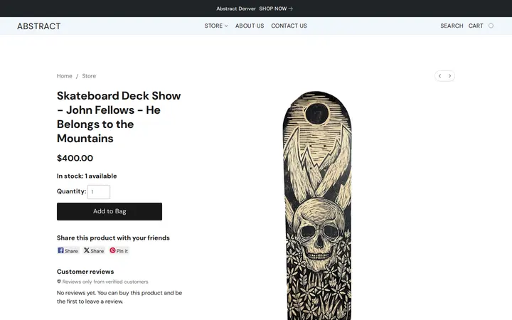 /products/Skateboard-Deck-Show-John-Fellows-He-Belongs-to-the-Mountains-p790530988 — Abstract Denver