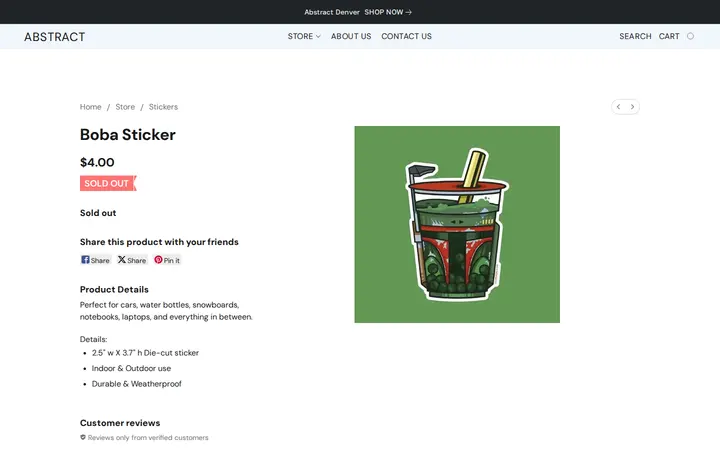 /products/Boba-Sticker-p665540859 — Abstract Denver