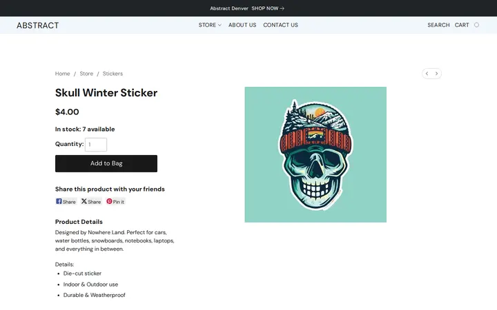 /products/Skull-Winter-Sticker-p665539746 — Abstract Denver