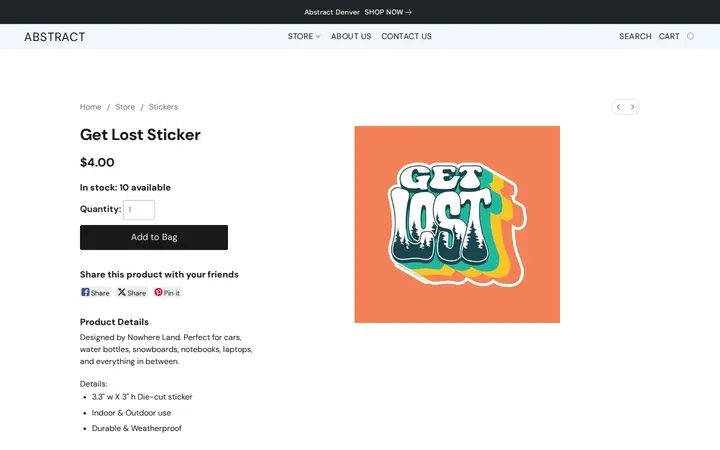 /products/Get-Lost-Sticker-p665539750 — Abstract Denver