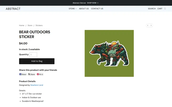 /products/BEAR-OUTDOORS-STICKER-p665540175 — Abstract Denver
