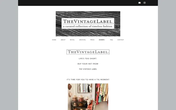 Website of The Vintage Label