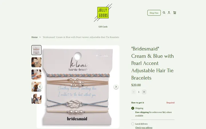 /product/-bridesmaid-cream-blue-with-pearl-accent-adjustable-hair-tie-bracelets/MZHCSDJW4FD3XWRYF6T4D3PY — Jolly Goods: Unique Curated Gifts & Handcrafted Goods