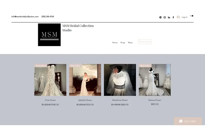 /shop — MSM Bridal Collection Studio
