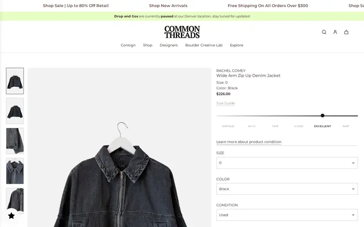 /collections/clothing-shop-all/products/wide-arm-zip-up-denim-jacket-9cde7 — Common Threads Denver