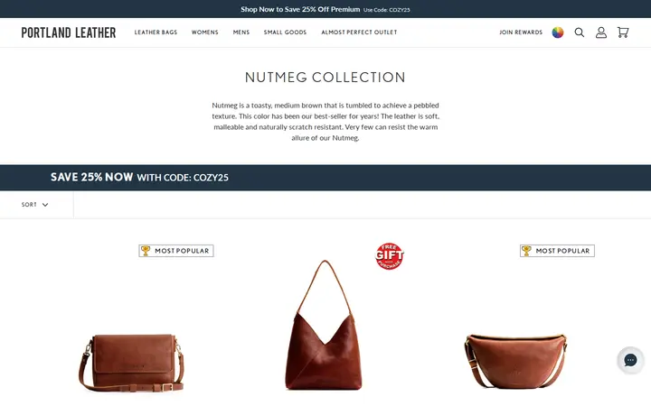 /collections/nutmeg-collection — Portland Leather Goods, Larimer Square