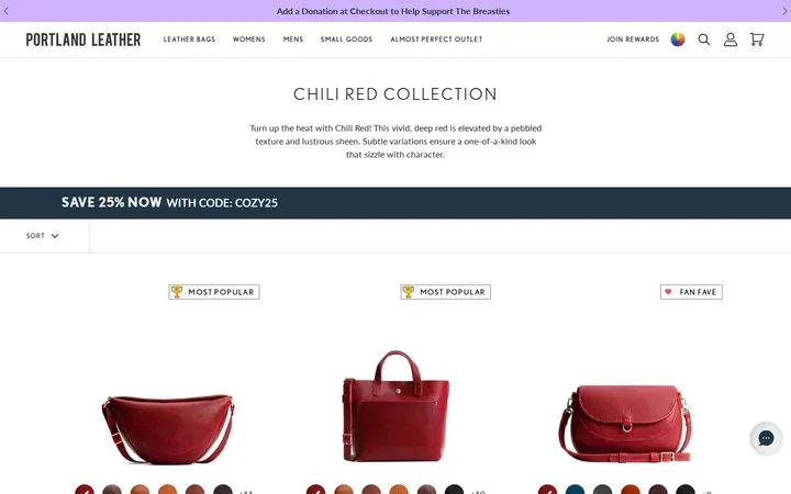 /collections/chili-red-collection — Portland Leather Goods, Larimer Square