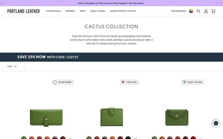 /collections/cactus-collection — Portland Leather Goods, Larimer Square
