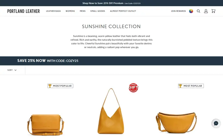 /collections/sunshine-collection — Portland Leather Goods, Larimer Square