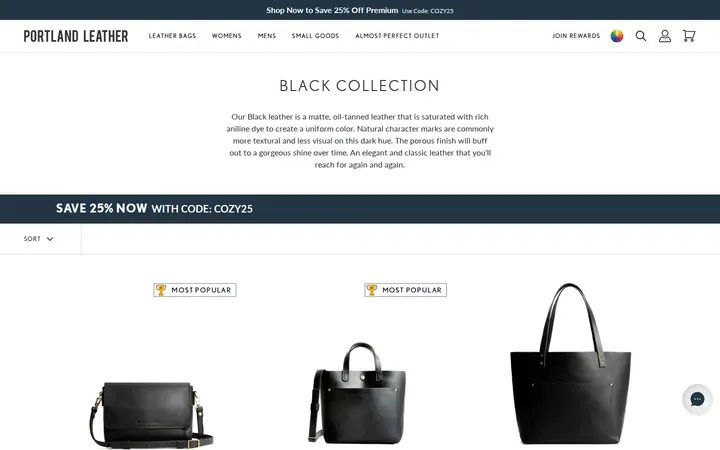 /collections/black-collection — Portland Leather Goods, Larimer Square