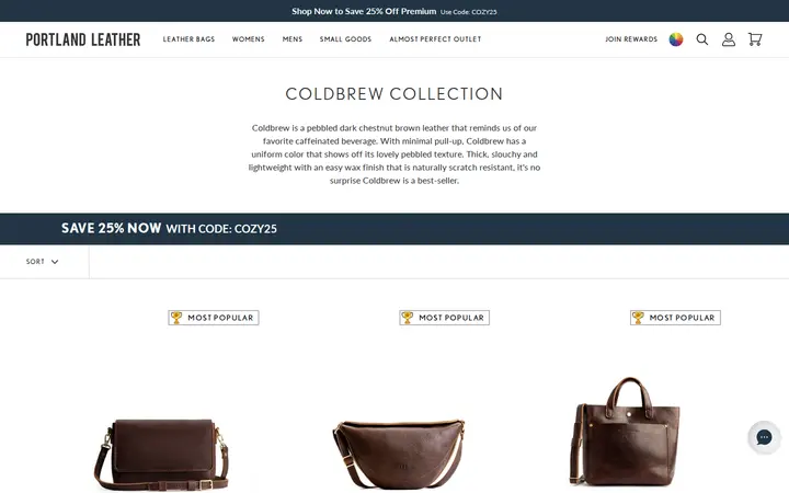 /collections/coldbrew-collection — Portland Leather Goods, Larimer Square