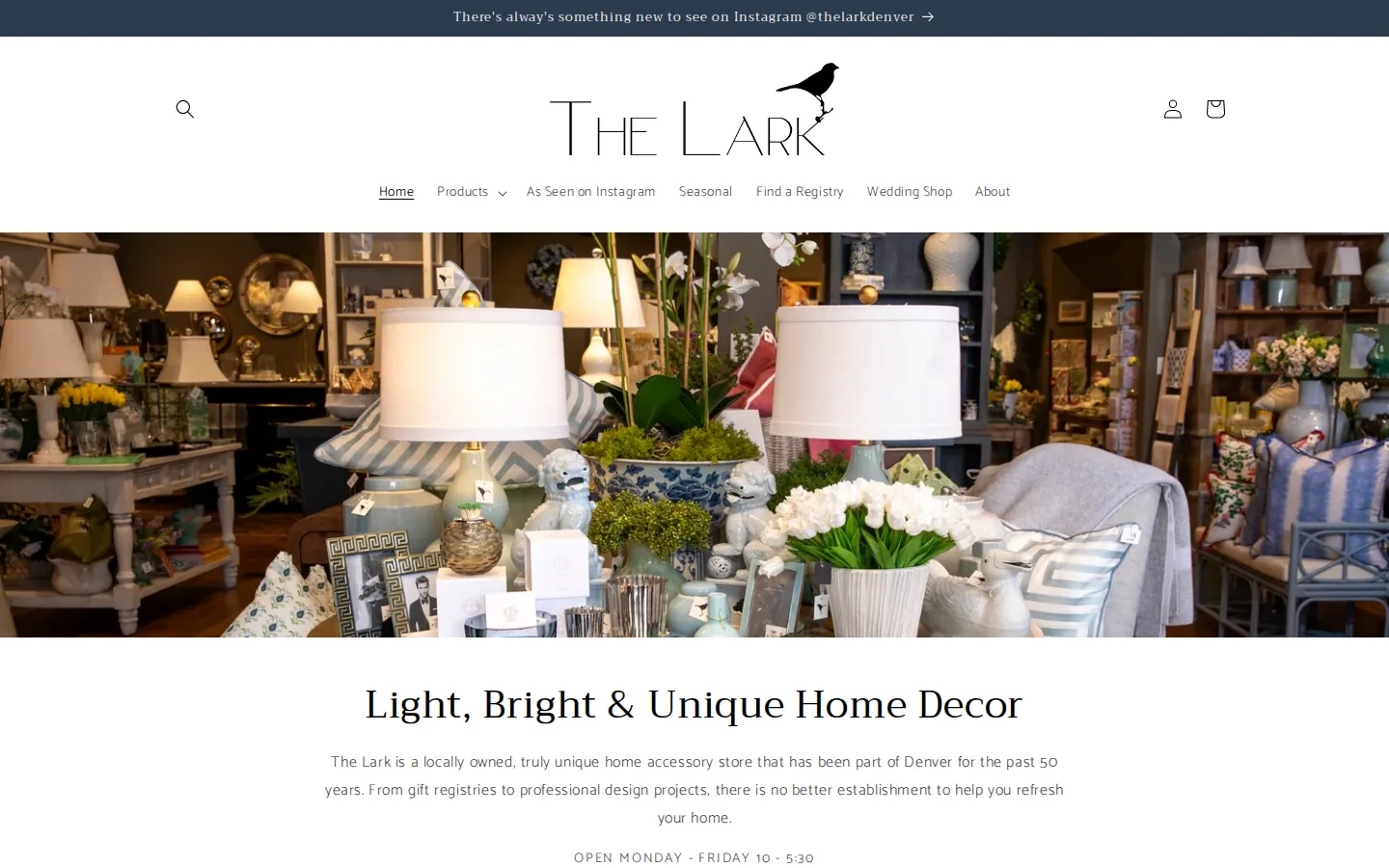 Captured website of The Lark