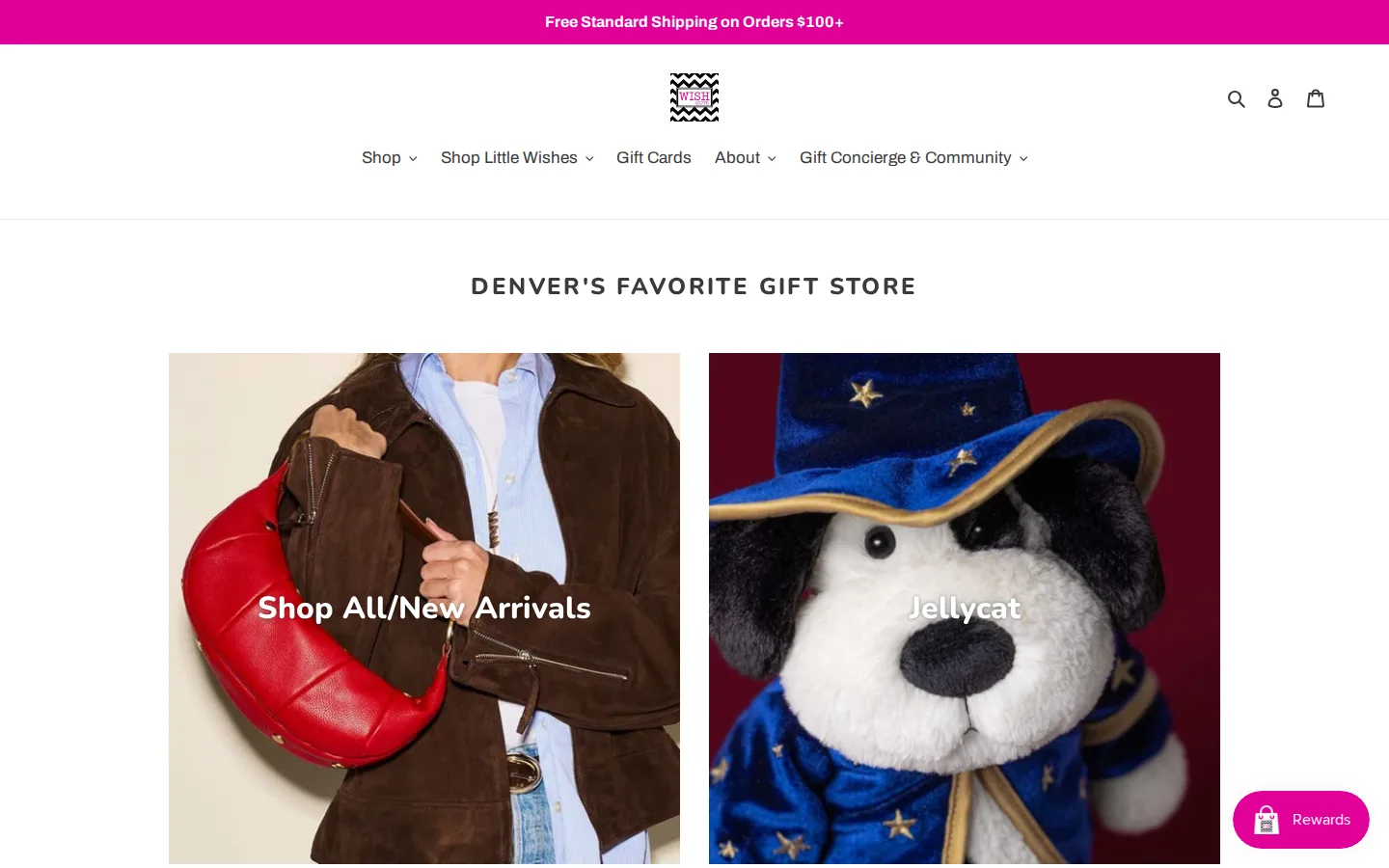 Captured website of Wish Gifts