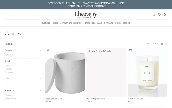 /collections/candles — Therapy : A Retail Concept