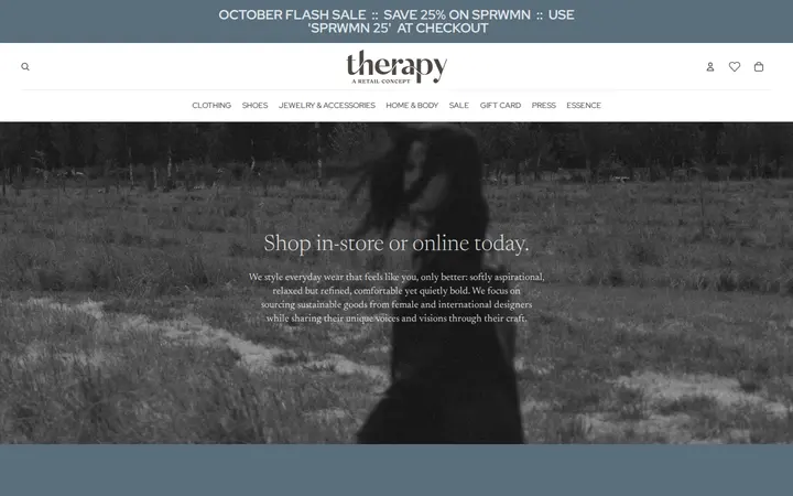 Website of Therapy : A Retail Concept