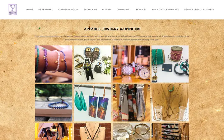 /apparel-jewelry--stickers.html — Artisan Center