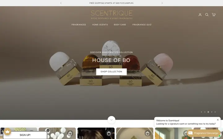 Website of Scentrique - Niche Perfumes & Home Fragrances Denver