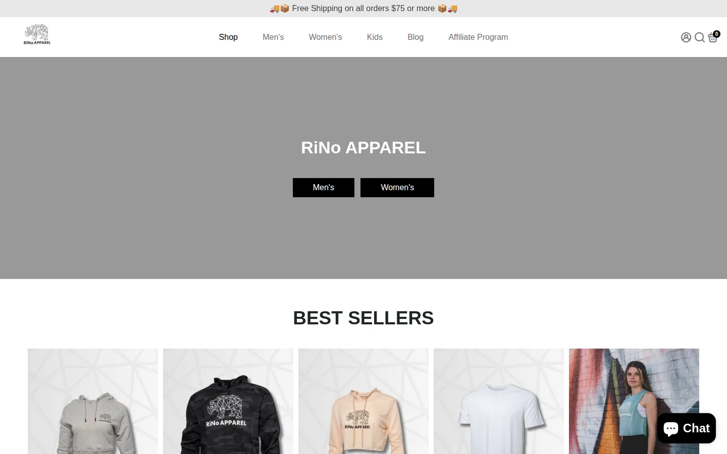 Captured website of Rino