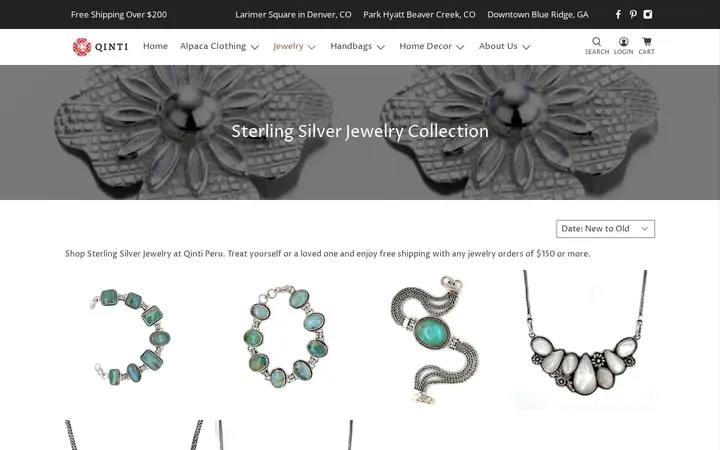/collections/sterling-silver-jewelry-collection — QINTI - The Peruvian Shop