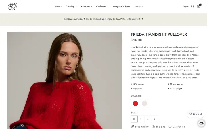 /collections/new-arrivals/products/frieda-handknit-pullover — Margaret O'Leary