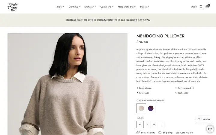 /collections/new-arrivals/products/mendocino-pullover-1 — Margaret O'Leary