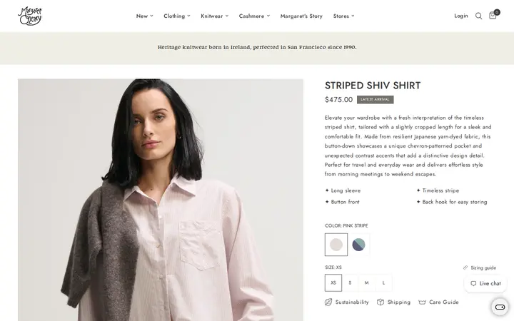 /collections/new-arrivals/products/striped-shiv-shirt — Margaret O'Leary