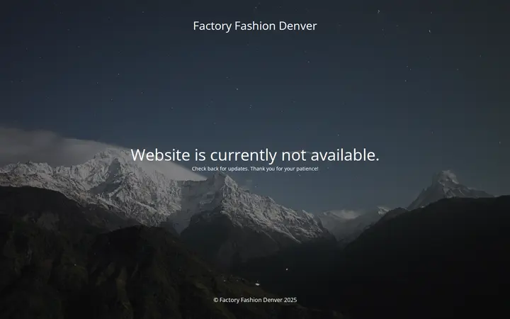 Website of Factory Fashion Denver
