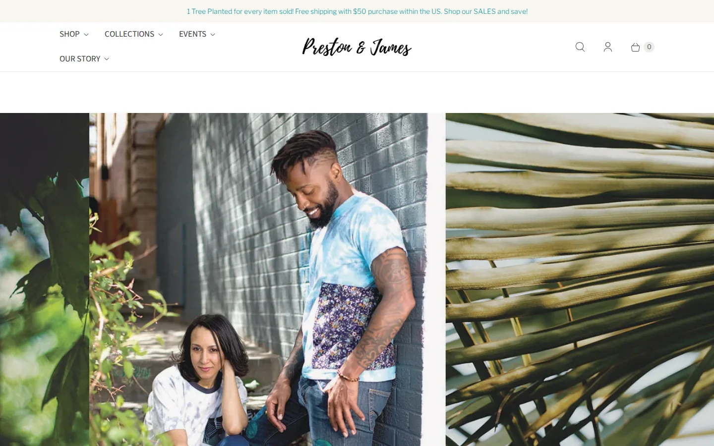 Captured website of Preston and James