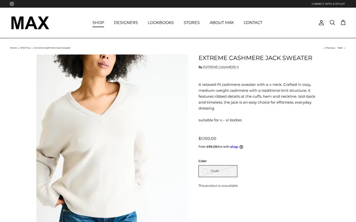 /collections/designer-collections/products/extreme-cashmere-jack-sweater — MAX Women’s Clothing