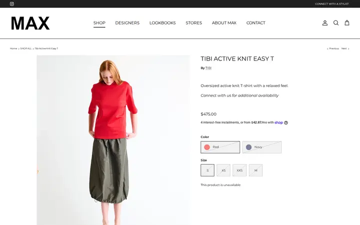 /collections/designer-collections/products/tibi-active-knit-easy-t — MAX Women’s Clothing