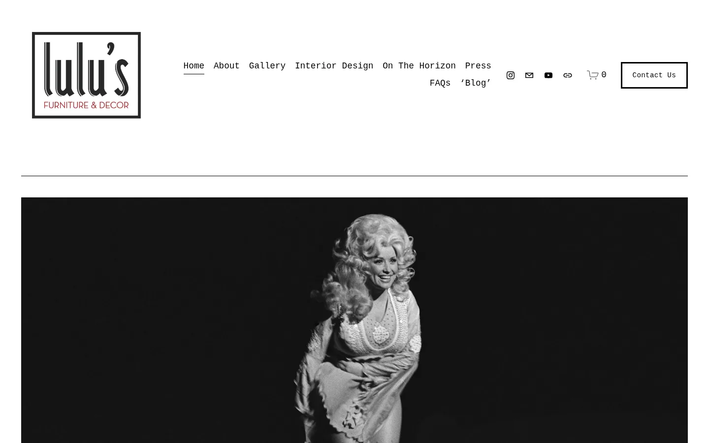 Captured website of lulu’s furniture & decor