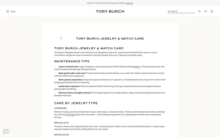 /en-ca/client-services/product-information/jewelry-watches-care — Tory Burch Outlet