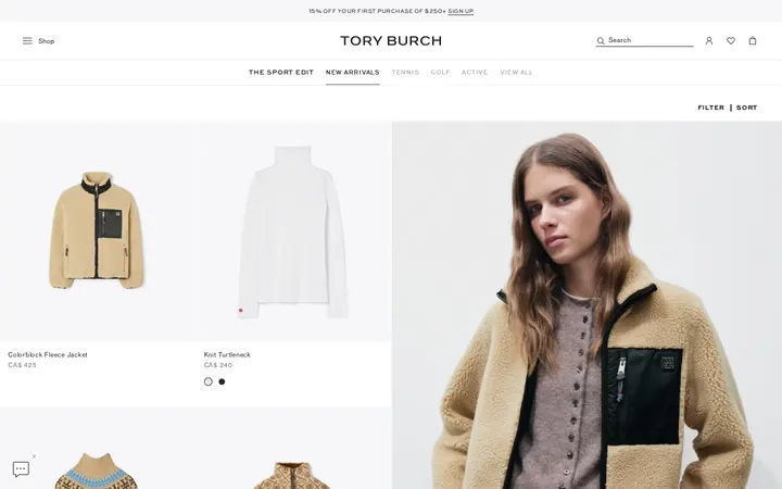 /en-ca/sport/clothing/new-arrivals — Tory Burch Outlet