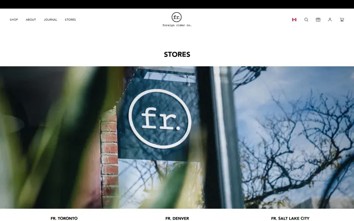 /pages/stores — Foreign Rider Co