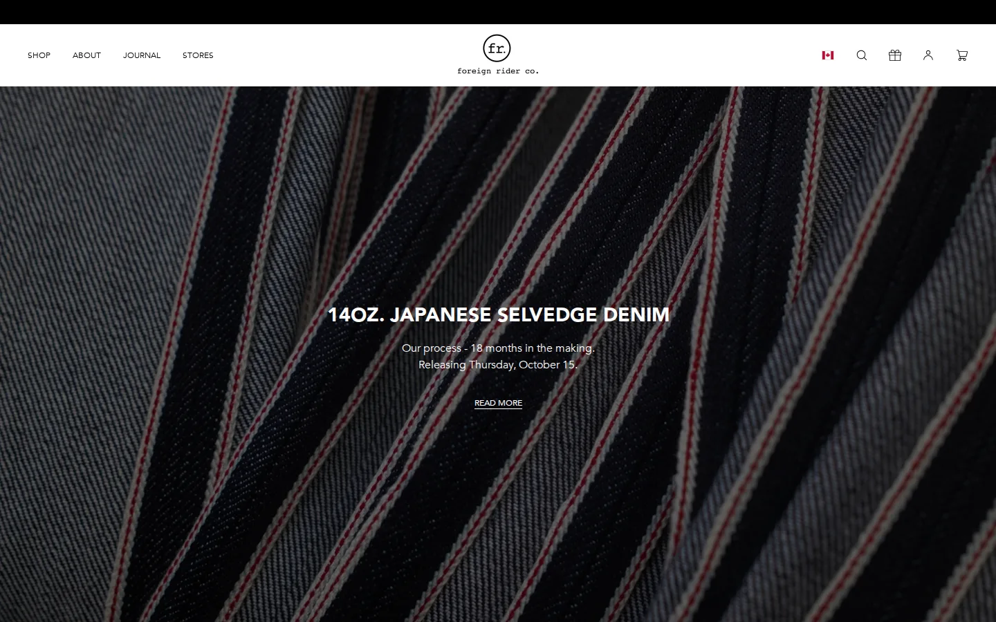 Captured website of Foreign Rider Co