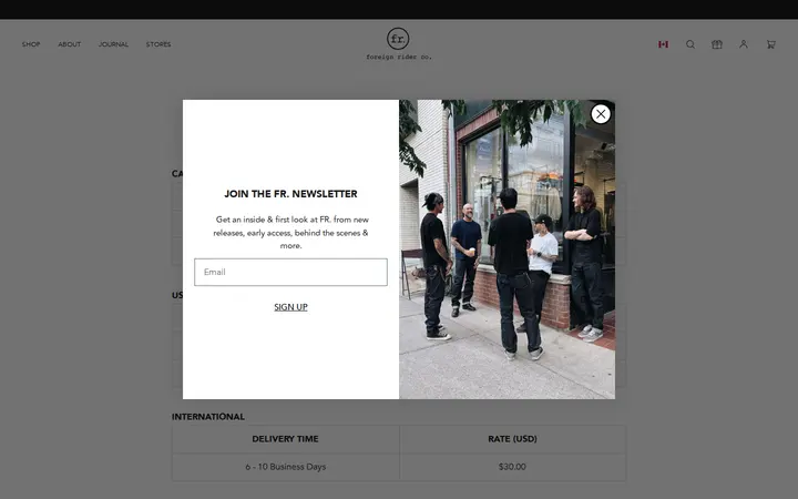 /pages/shipping — Foreign Rider Co