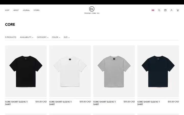 /collections/core-t-shirts — Foreign Rider Co