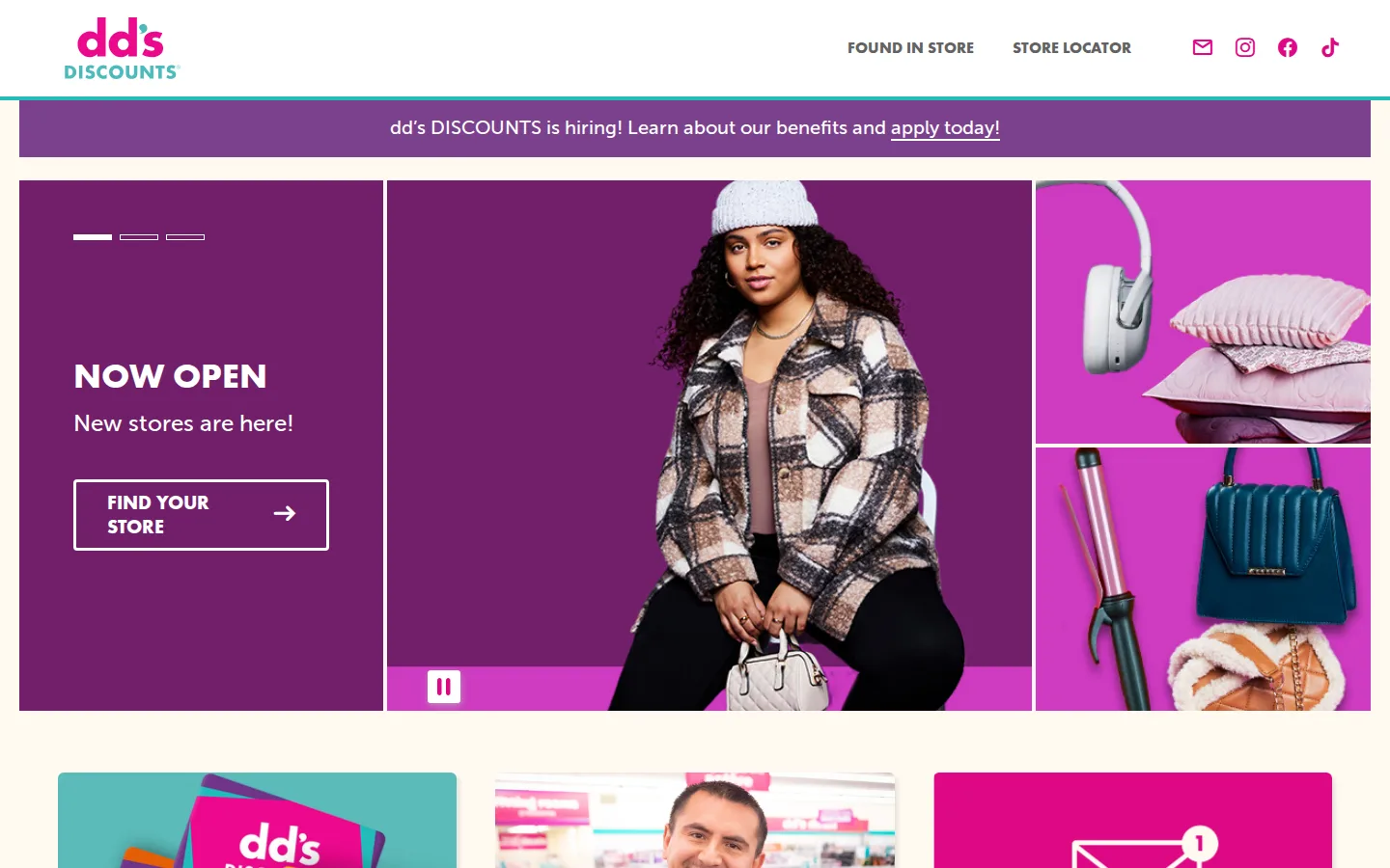 Captured website of dd's DISCOUNTS